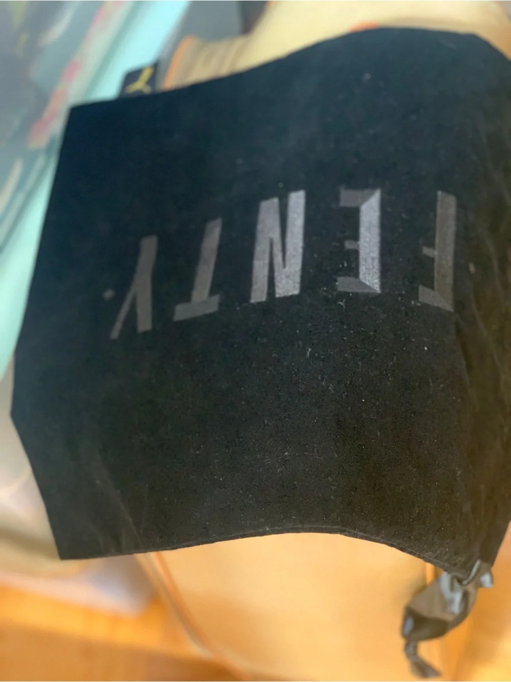 NEW Fenty Beauty Black Velvet Drawstring Empty Bag